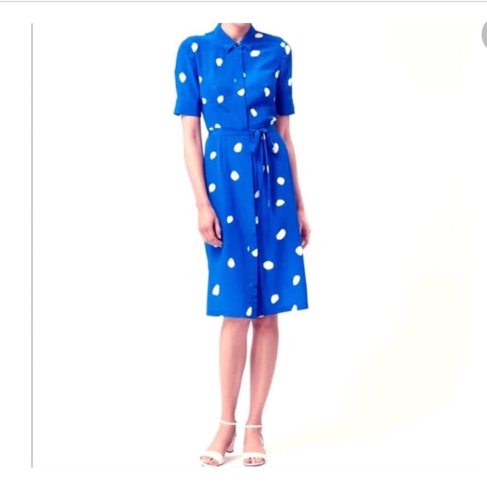 LK Bennett blue size 10 Penila polka dot dress NWT - Picture 3 of 7